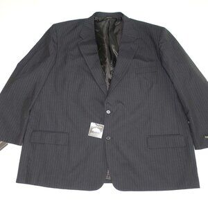 Natural Exchange Men's Suit Jacket Size 58 Regular Black 2 Button Blazer 58R